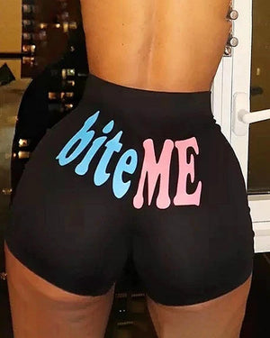 Cartoon Print High Waist Casual Shorts