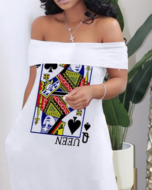 Queen Off Shoulder Casual Maxi Dress