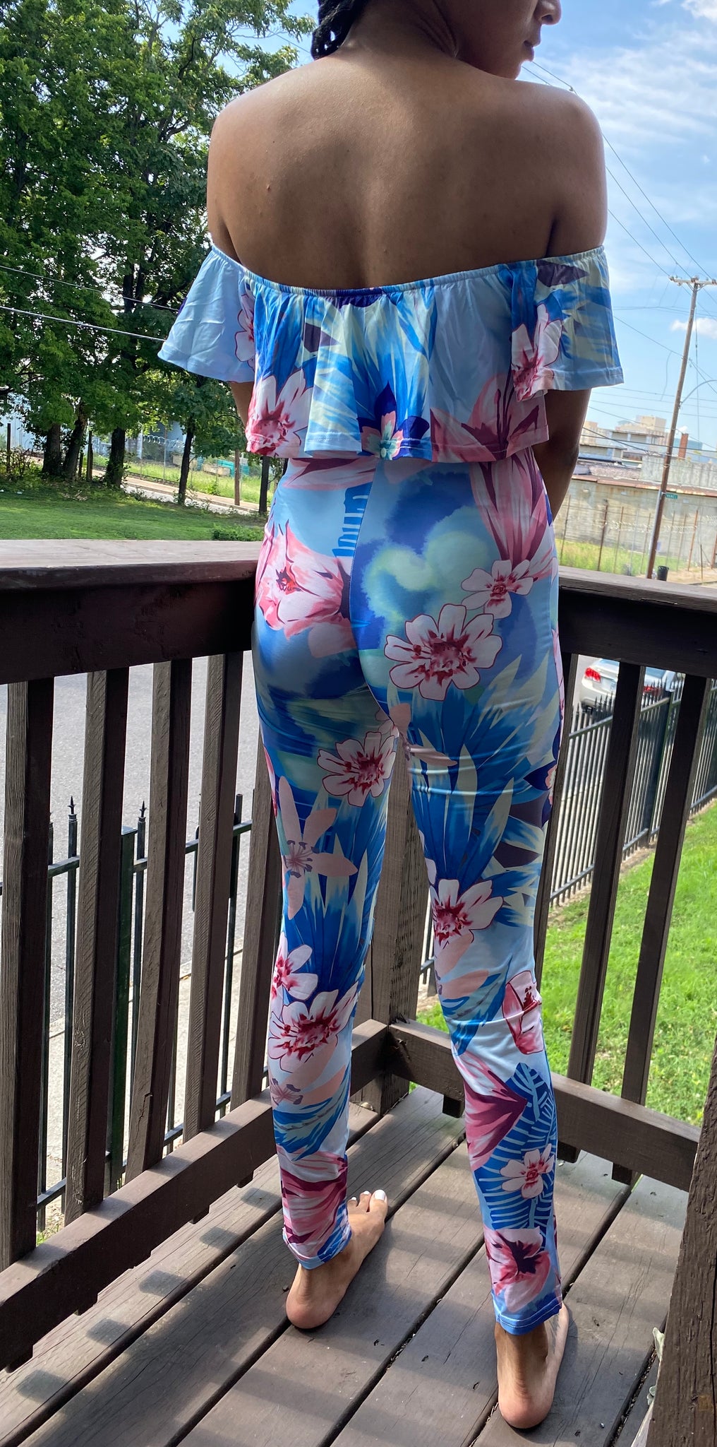 Blue Multi-Color Bodysuit