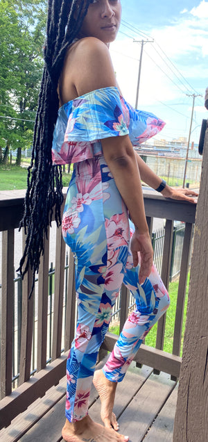 Blue Multi-Color Bodysuit